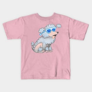 Cool Poodle - Cartoon Dog Wearing Sunglasses Kids T-Shirt